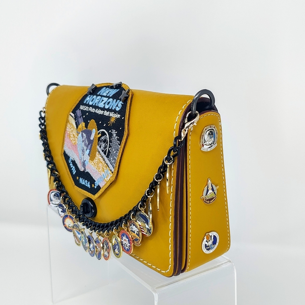 Custom Coach Dinky X NASA. One-of-a-Kind/ Upcycled. Yellow - Picture 6 of 16